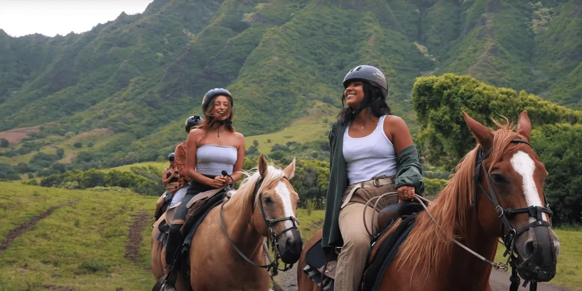 Horseback riding through the hills above the valley
