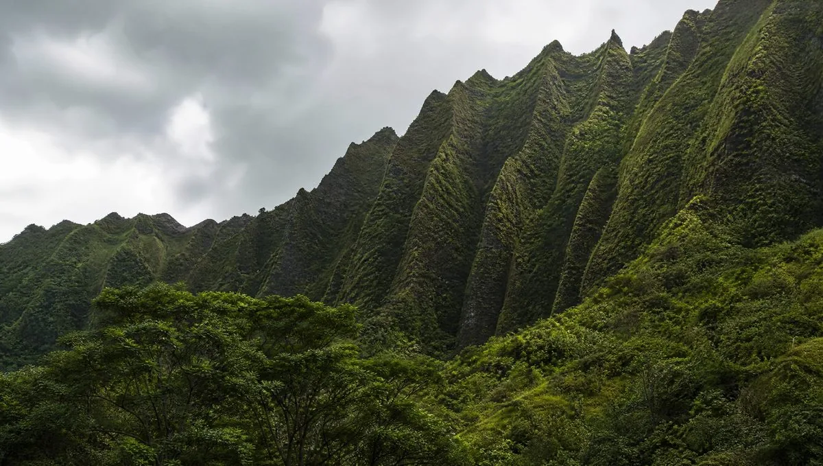 Koʻolau mountain ridge above the ranch